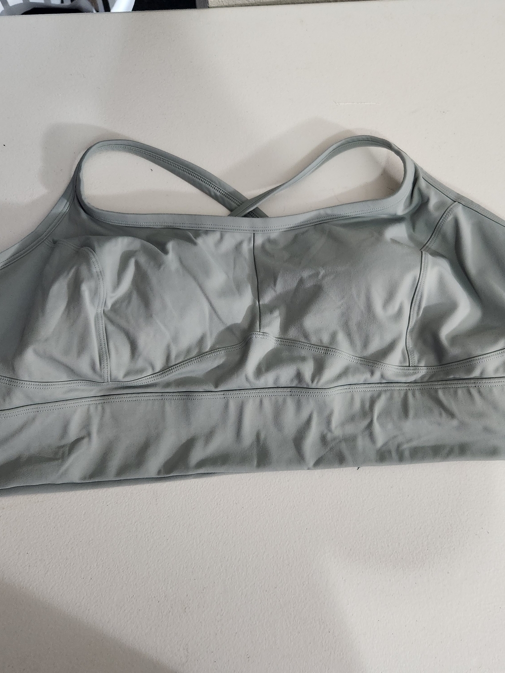 Avia Light Gray Cross-Back Wireless Sports Bra